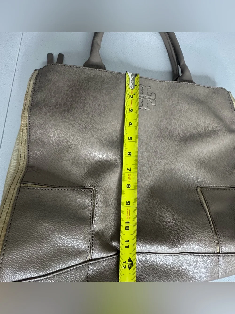 Tory Burch Ella Leather And Canvas Tote Bag